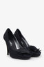 Pre-loved Chanel™ Black Satin Camellia Pumps Size 37