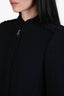St. John Black Textured Zip Up Cardigan Size 8