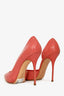 Casadei Pink Patent Croc Embossed Pumps Size 11