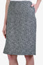 Gucci 2025 Black/White Boucle Slit Pencil Skirt Size 40