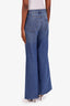 Mother Blue Denim Wide Leg Frayed Jeans Size 29