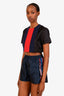 Gucci Black/Navy/Red Nylon Web Cropped Top Size 38