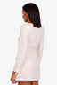Self-Portrait White Tweed Crystal and Pearl Embellished Mini Dress Size US 4