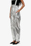 Isabel Marant Silver Cotton Cargo Pants Size 34