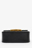 Celine 2024 Black Leather Mini Triomphe 'Claude' Crossbody Bag On Chain