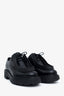 Prada Black Leather Lace Up Loafer Size 39.5
