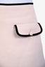 Miu Miu 2019 Light Pink Virgin Wool Mini Skirt with Pearl Detail Size 38
