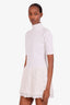Alaïa White Ruffled High-Neck Jersey Mini Dress Size 42