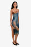 Loewe Multicolour Tie Dye Ribbed Anagram Tube Dress Size XS