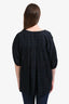 6397 Black/Green Cotton Plaid Sheer Long Sleeve Top Size M