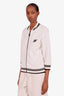Louis Vuitton White/Black Three-Quarter Sleeve Striped Jacket