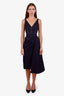 Alexander McQueen Navy Cotton Sleeveless Asymmetrical Midi Dress Size 36