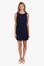 Theory Navy Blue Cotton Shift Sleeveless Dress Size 4