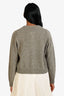 Celine Beige/Green Wool Alpaca Blend Argyle Pattern Triomphe Details Cardigan Size M