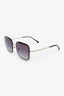 Pre-loved Chanel™ Gold Tone Metal Interlocking CC Logo Square Sunglasses