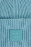 Acne Studios Blue Ribbed Face Logo Beanie