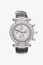 Chopard 18K White Gold Diamond Set Imperiale Chronograph Quartz Movement Watch With Black Crocodile Strap