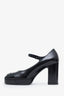 Pre-loved Chanel™ Black Lambskin Patent Cap Toe Mary Jane Heels Size 37