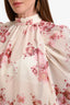 Giambattista Valli Cream/Pink Floral Sheer Silk Blouse Size 44
