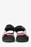 Prada Black Nomad Logo Print Flat Sandals Size 36.5