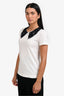 Dolce & Gabbana White/Black Cotton Collared Short Sleeve T-Shirt Size 40