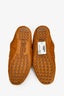 Fendi Brown Suede Shearling Baguette Slides Size 36.5