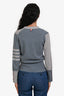 Thom Browne Grey/Blue Cashmere 4-Bar Striped Two-Tone Cardigan Size 42