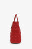 Christian Dior 2012 Red Cannage Lambskin Large Lady Dior with Strap