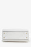 Versace White Leather Palazzo Empire Medusa Top Handle Purse with Strap