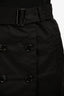 Burberry Black Double Breasted Trench Coat Skirt Size 36