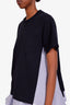 Sacai Black/Blue Asymmetrical Hem T-shirt Size 3
