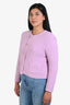 Ba&sh Lilac Knit Gold Buttoned 'Lady' Cardigan Size L