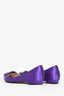 Manolo Blahnik Purple Satin Crystal Embellished Hangisi Flats Size 36