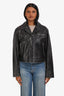 Sandro Black Lambskin Distressed Jacket Size XS/S