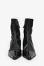 Acne Studios Black Patent Trimmed Leather Ankle Boots Size 38