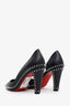 Christian Louboutin Black Leather Spike D'Orsay Pumps Size 37