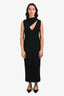 Gucci 2025 Black Sable Drape Detailed Sleeveless Dress Size 42