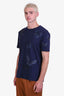 Valentino Navy Blue Cotton Butterfly Embroidered Short Sleeve T Shirt Size M Mens