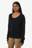 Hermès Black Cashmere Button Down Cardigan Size 40