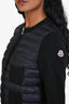 Moncler Black Wool Down Padded Maglia Tricot Alla Coreana Jacket Size S