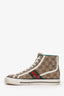 Gucci Brown GG Monogram 'Tennis 1977' High Top Sneakers Size 36