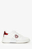 Roger Vivier White/Red Patent Leather Heart Buckle Sneakers Size 38