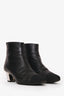 Pre-loved Chanel™ 2018 Black Leather Canvas Interlocking CC Logo Boots Size 38