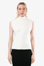 Lanvin White Sleeveless Mock Neck Top Size 42