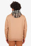 Burberry Camel Cotton Check Hood Paneled Hoodie Size M Mens