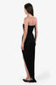 Alex Perry Black Satin Corset Strapless Slit Dress Size 6