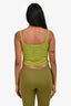 Kathryn Bowen Green Ruffled Mesh Crop Top Estimated Size XS