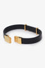 Saint Laurent Black Leather Cassandre YSL Bracelet