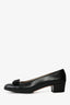 Salvatore Ferragamo Black Leather Vera Kitten Heels Size 6.5
