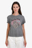 Re/Done Grey Cotton 'Lucky You' Short Sleeve T-Shirt Size S